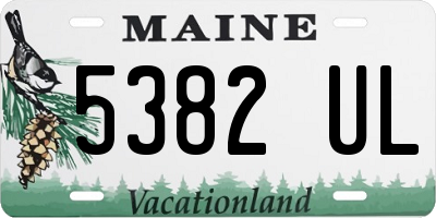 ME license plate 5382UL
