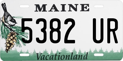ME license plate 5382UR