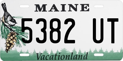 ME license plate 5382UT