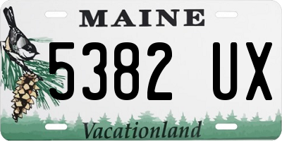ME license plate 5382UX