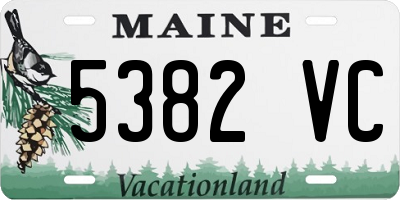ME license plate 5382VC