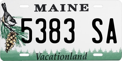 ME license plate 5383SA