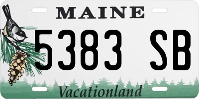 ME license plate 5383SB