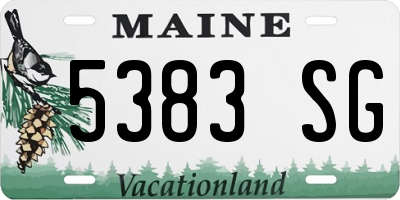 ME license plate 5383SG