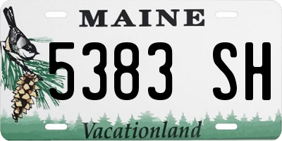 ME license plate 5383SH