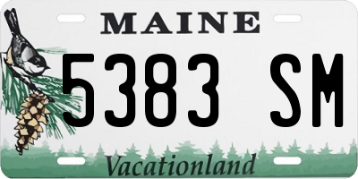 ME license plate 5383SM
