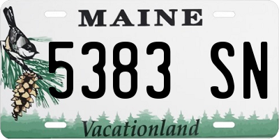 ME license plate 5383SN