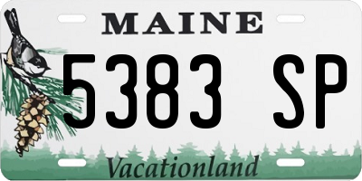 ME license plate 5383SP