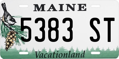 ME license plate 5383ST