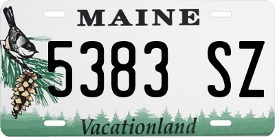 ME license plate 5383SZ