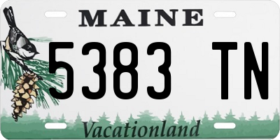 ME license plate 5383TN