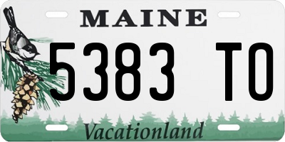 ME license plate 5383TO