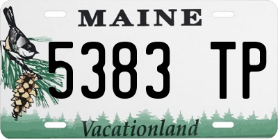 ME license plate 5383TP