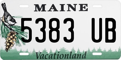 ME license plate 5383UB