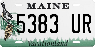 ME license plate 5383UR