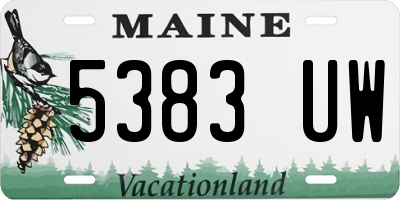 ME license plate 5383UW
