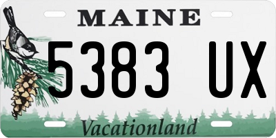ME license plate 5383UX