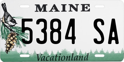 ME license plate 5384SA