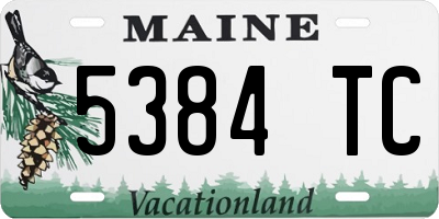 ME license plate 5384TC