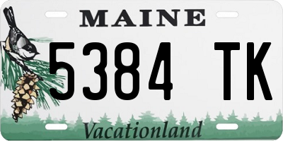 ME license plate 5384TK