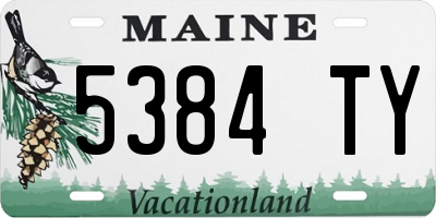 ME license plate 5384TY