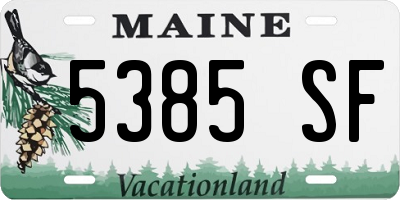 ME license plate 5385SF