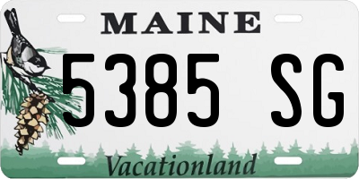 ME license plate 5385SG