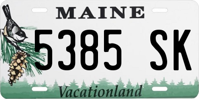 ME license plate 5385SK