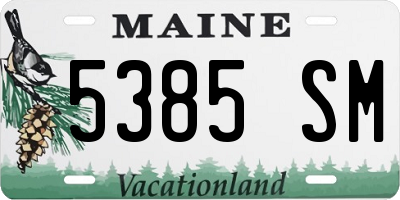 ME license plate 5385SM