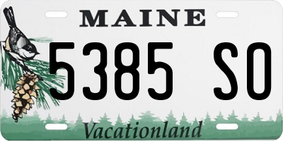 ME license plate 5385SO