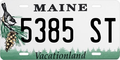 ME license plate 5385ST