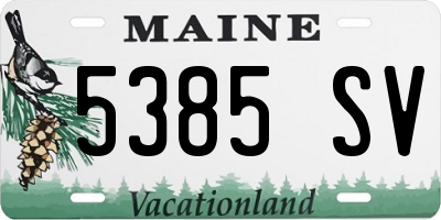 ME license plate 5385SV