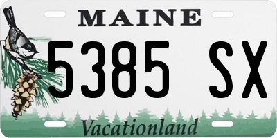 ME license plate 5385SX