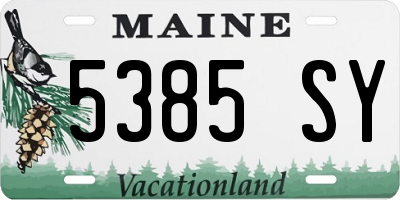 ME license plate 5385SY