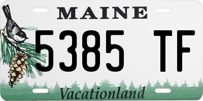 ME license plate 5385TF
