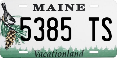 ME license plate 5385TS