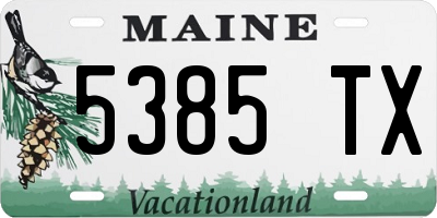 ME license plate 5385TX