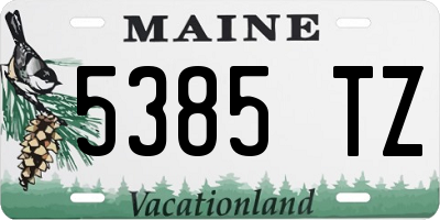 ME license plate 5385TZ