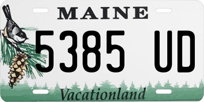 ME license plate 5385UD