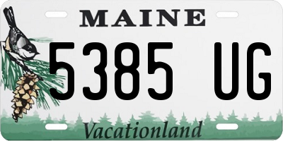 ME license plate 5385UG