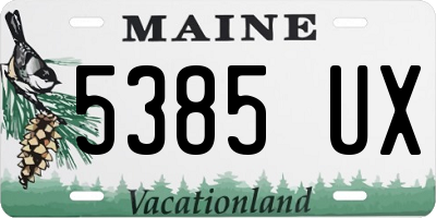 ME license plate 5385UX