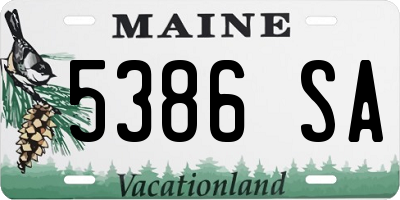 ME license plate 5386SA