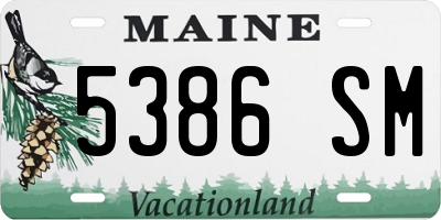 ME license plate 5386SM