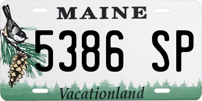 ME license plate 5386SP