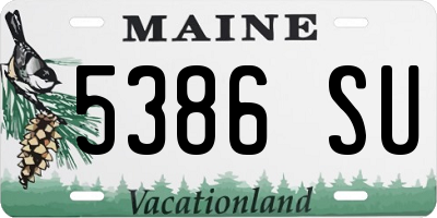 ME license plate 5386SU