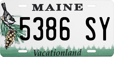 ME license plate 5386SY