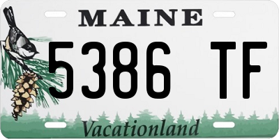ME license plate 5386TF