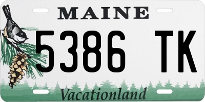ME license plate 5386TK