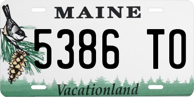 ME license plate 5386TO