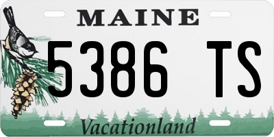 ME license plate 5386TS